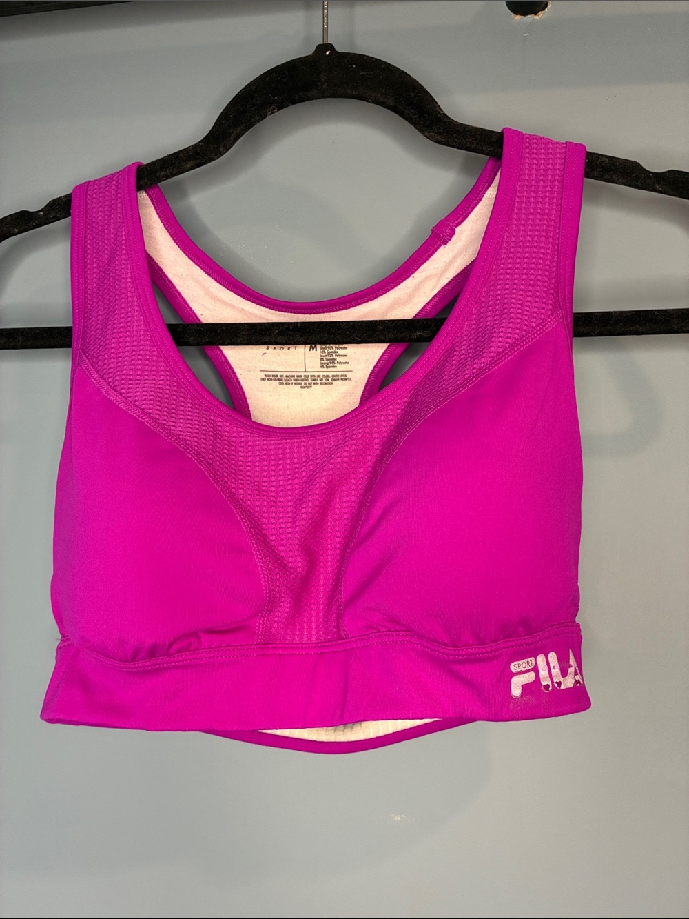 FILA Women's Bright Magenta Racerback Sports Bra size medium